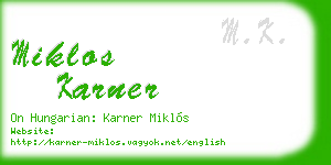 miklos karner business card